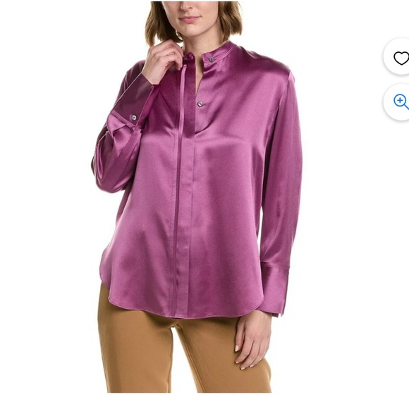 NWT Vince womens Raw Edge Silk Blouse Sz XL #G2